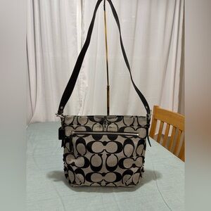 Coach F15067 Black and Gray Shoulder Bag Very Clean Inside